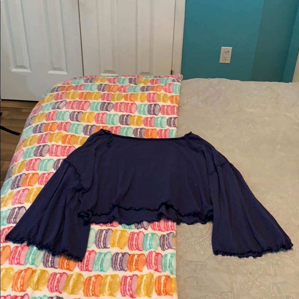 We the Free blue flowy top